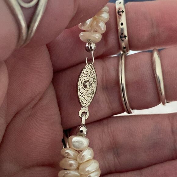 Multi-Strand Twisted Faux Seed Pearl Necklace - Picture 2 of 2